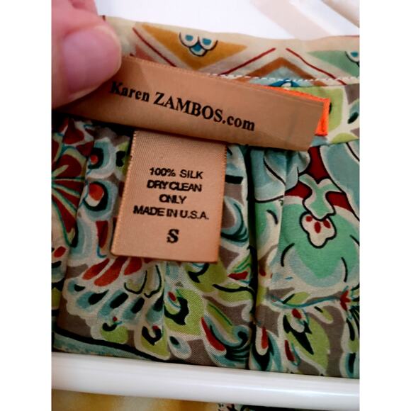 Women's Karen Zambos 100% Silk Dress Size Small - Picture 5 of 6